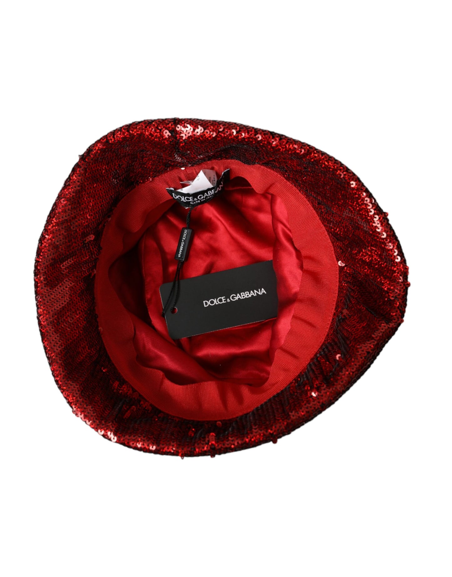 Sombrero de pescador de nailon con lentejuelas rojas de Dolce &amp; Gabbana para hombre