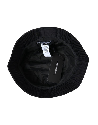 Sombrero de pescador con ala ancha negra de Dolce &amp; Gabbana para hombre