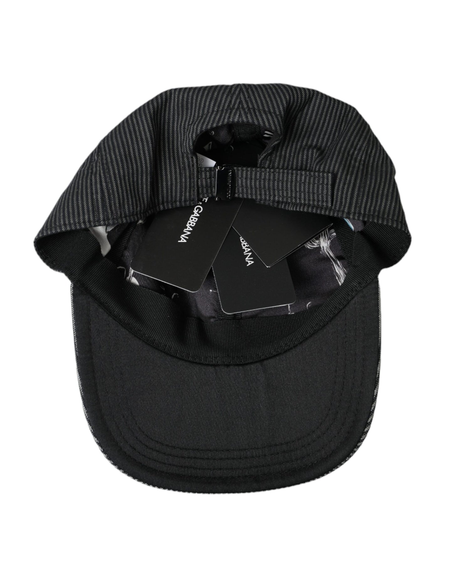 Gorra de béisbol con adornos de algodón negra de Dolce &amp; Gabbana para hombre