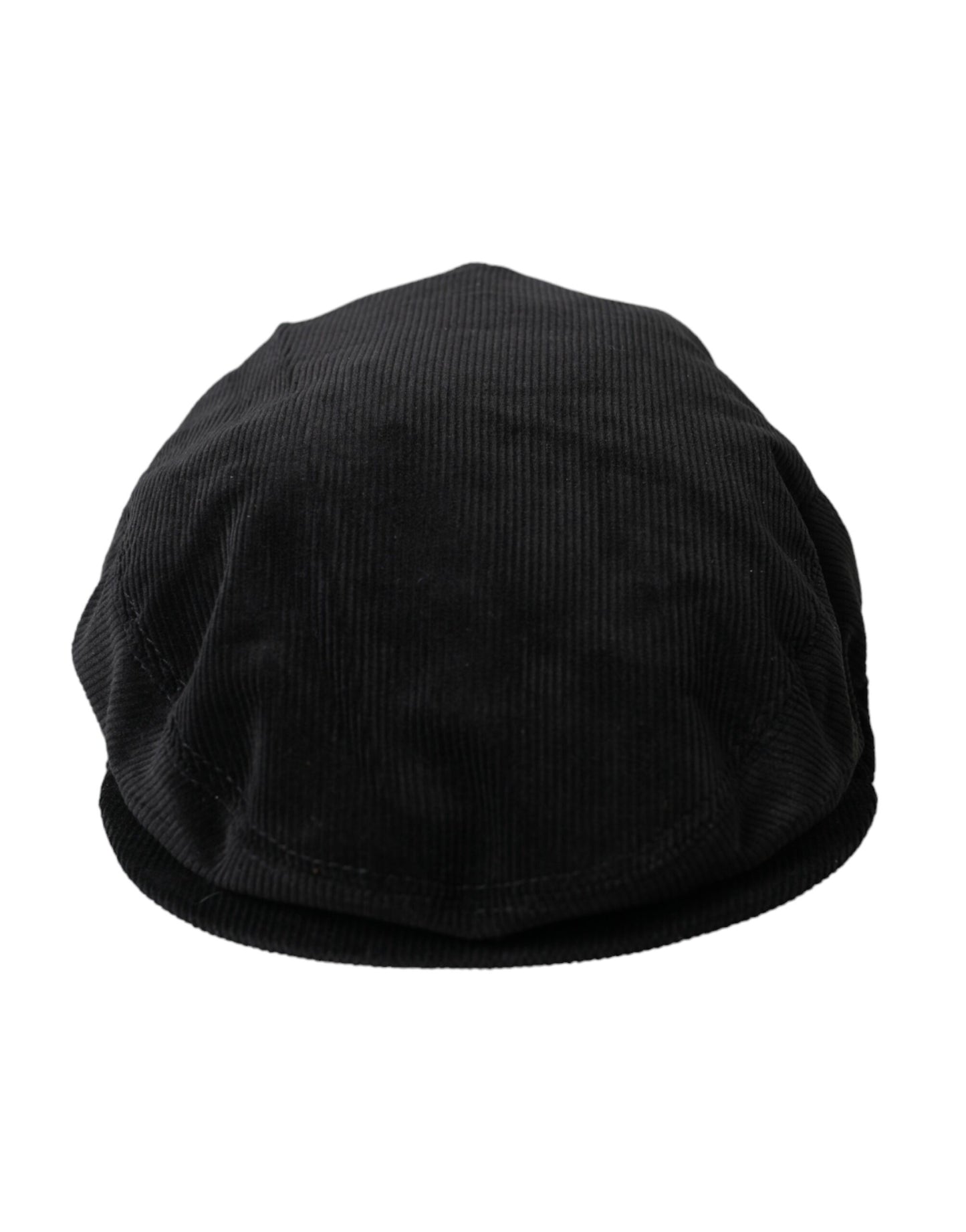 Dolce &amp; Gabbana Black Corduroy Crown Newsboy Hat Herr