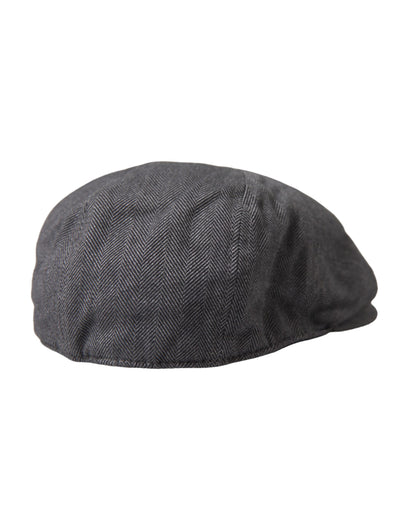 Gorra Newsboy con corona de espiga gris de Dolce &amp; Gabbana para hombre