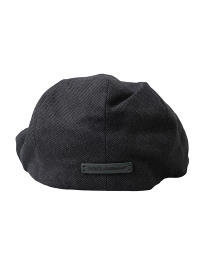 Gorra de vendedor de periódicos de tela de algodón gris Dolce &amp; Gabbana para hombre