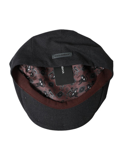 Gorra de vendedor de periódicos de tela de algodón gris Dolce &amp; Gabbana para hombre