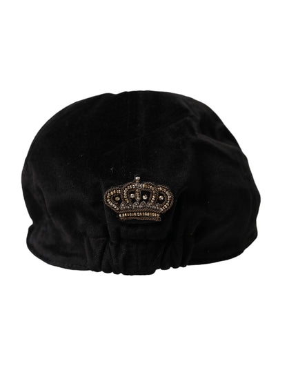 Gorra de vendedor de periódicos de algodón con corona negra de Dolce &amp; Gabbana para hombre