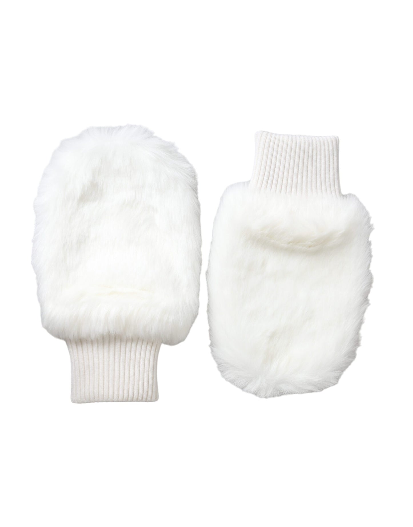 Guantes de punto de piel acrílica blanca de Dolce &amp; Gabbana