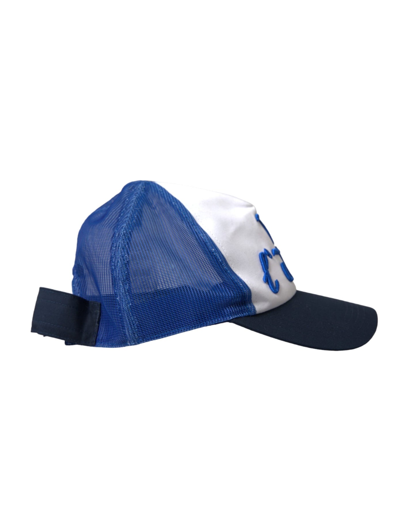 Gorra de béisbol de malla azul, blanca y negra de Dolce &amp; Gabbana Italia