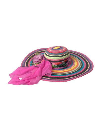 Dolce &amp; Gabbana Multicolor Fantasy Floppy Hatt med bred brätte