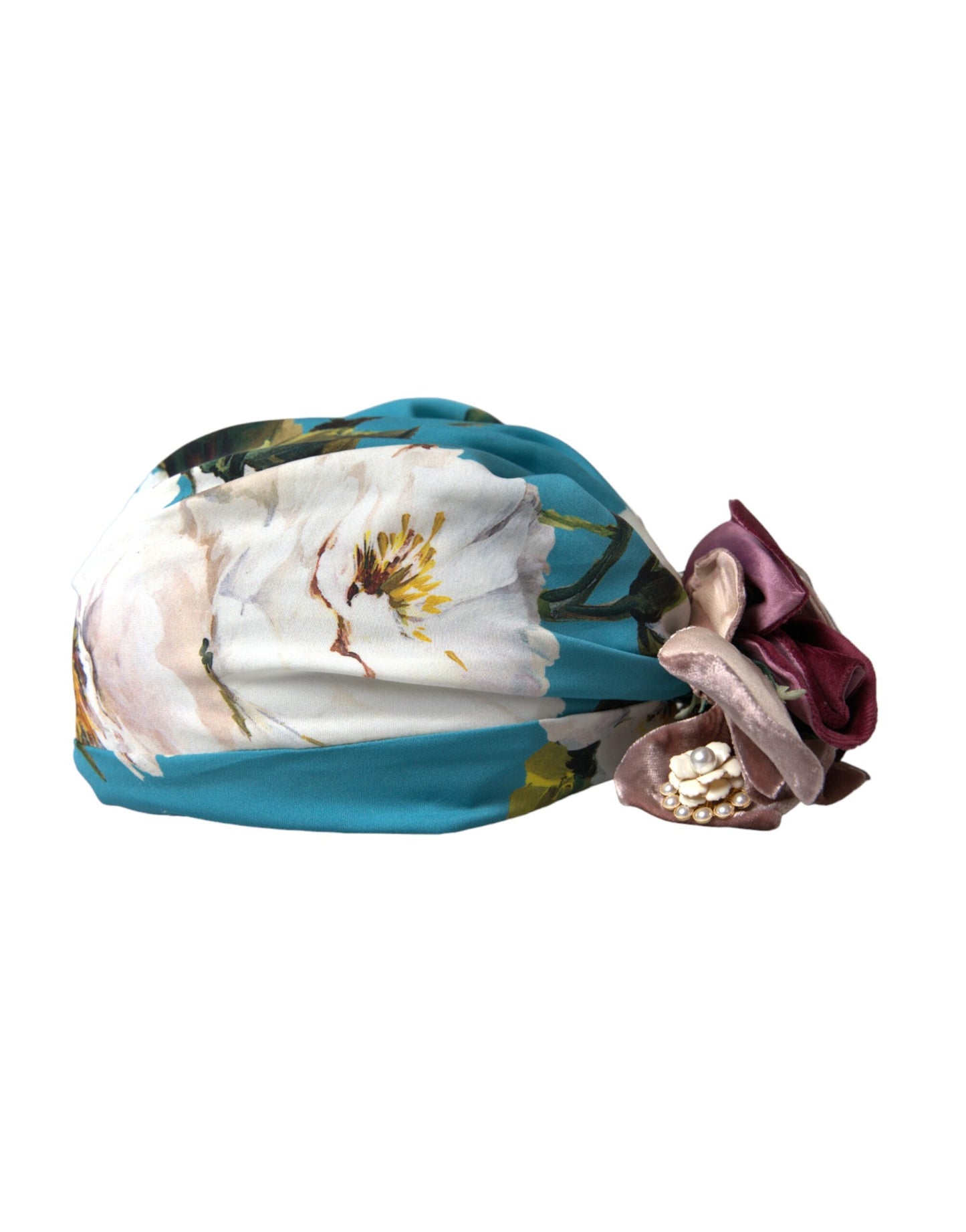 Gorro turbante con motivo floral azul de Dolce &amp; Gabbana para mujer