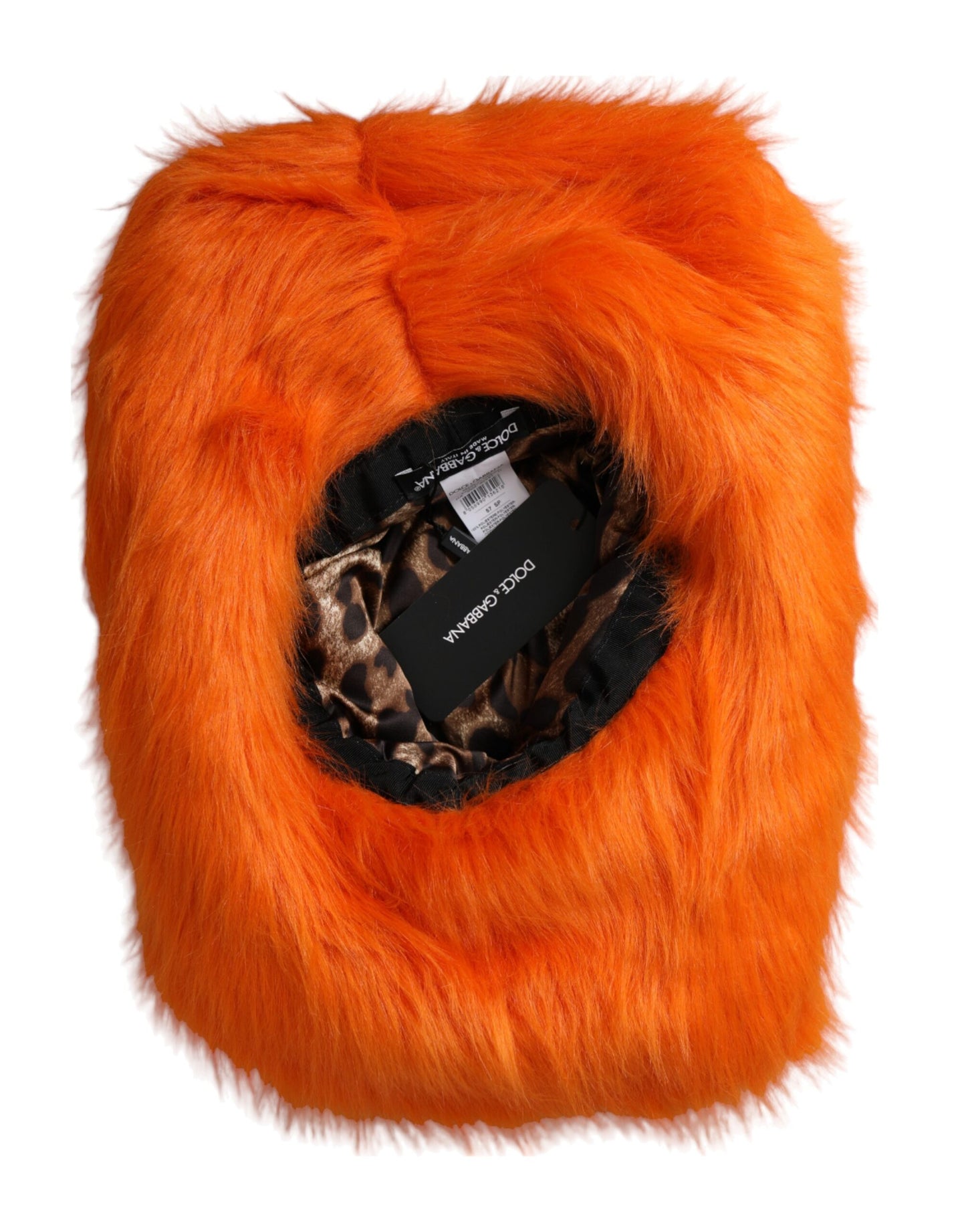 Dolce & Gabbana Orange Faux Fur Polyester Fedora Hat