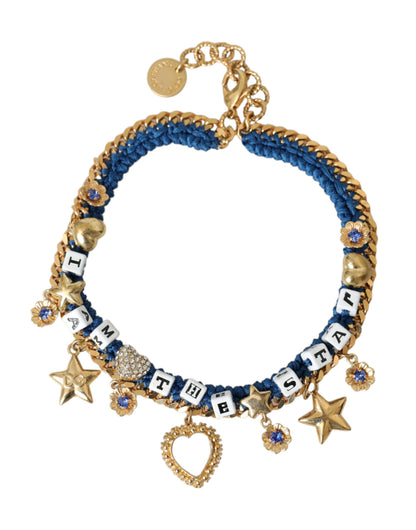 Dolce &amp; Gabbana Gold Tone Brass Chain Iam The Star Armband