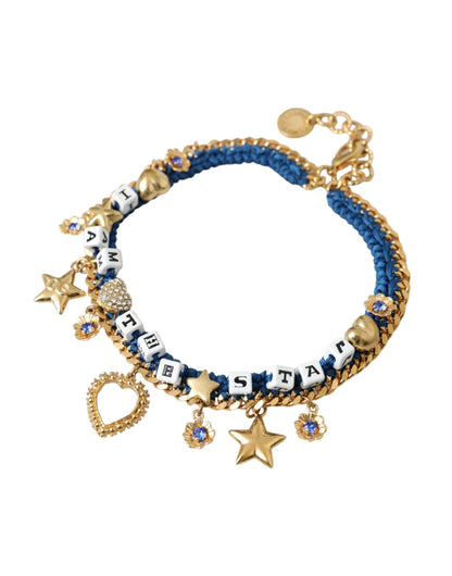 Dolce &amp; Gabbana Gold Tone Brass Chain Iam The Star Armband