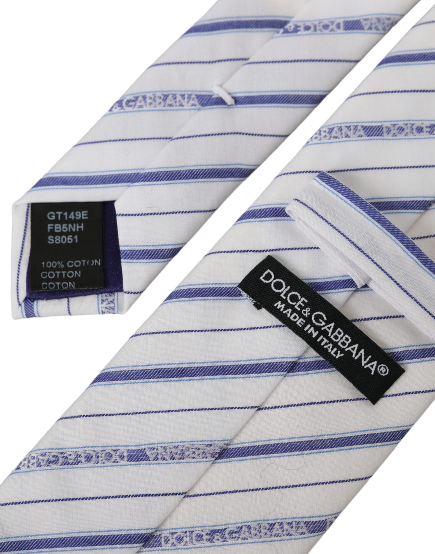 Dolce &amp; Gabbana White Blue Stripes Silk Justerbar slips