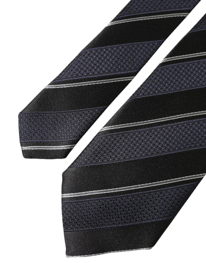 Dolce &amp; Gabbana Black White Stripes Silk Justerbar slips