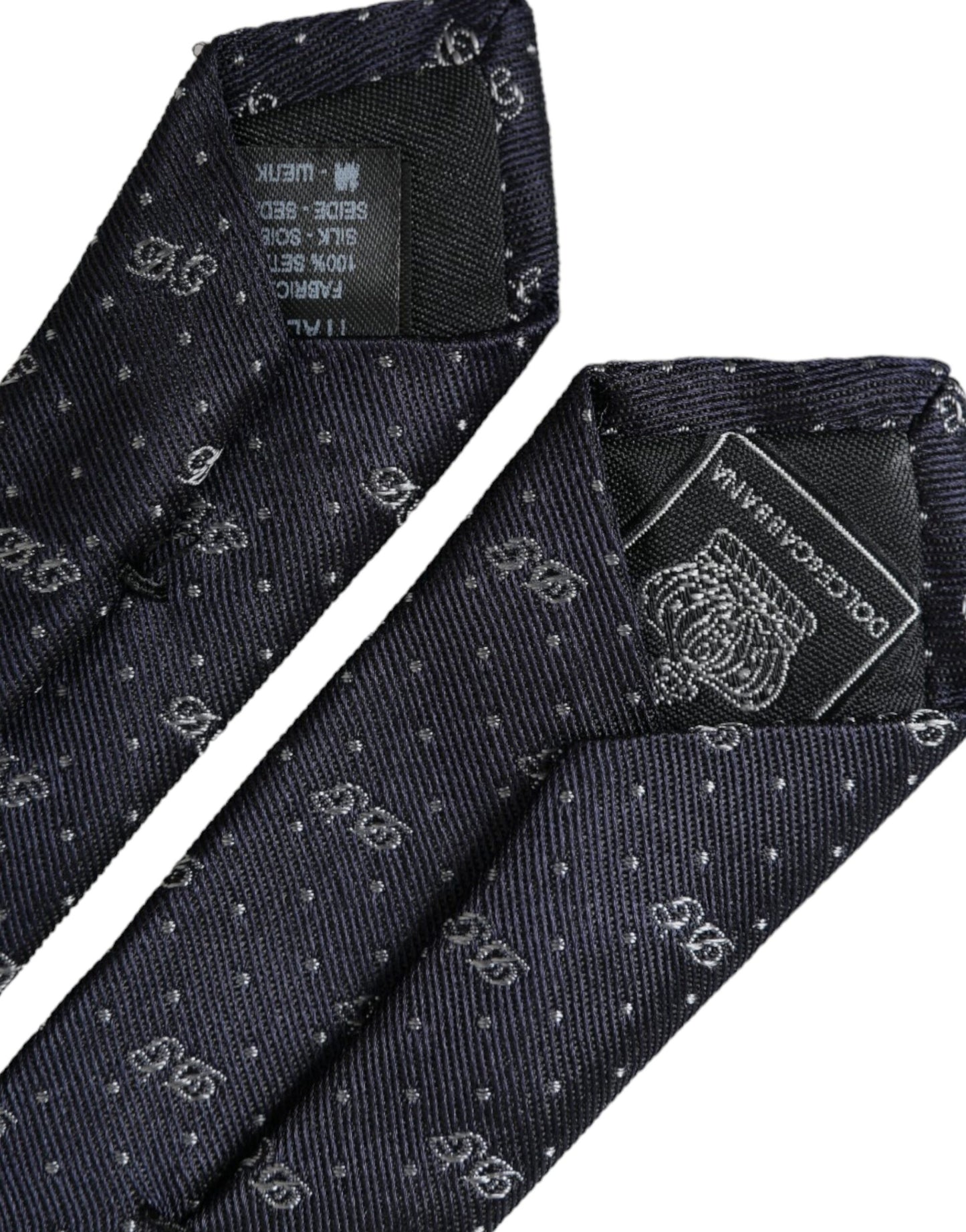 Corbata ajustable de seda 100 % con logotipo DG azul de Dolce &amp; Gabbana