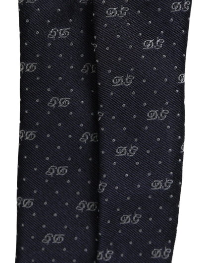 Corbata ajustable de seda 100 % con logotipo DG azul de Dolce &amp; Gabbana