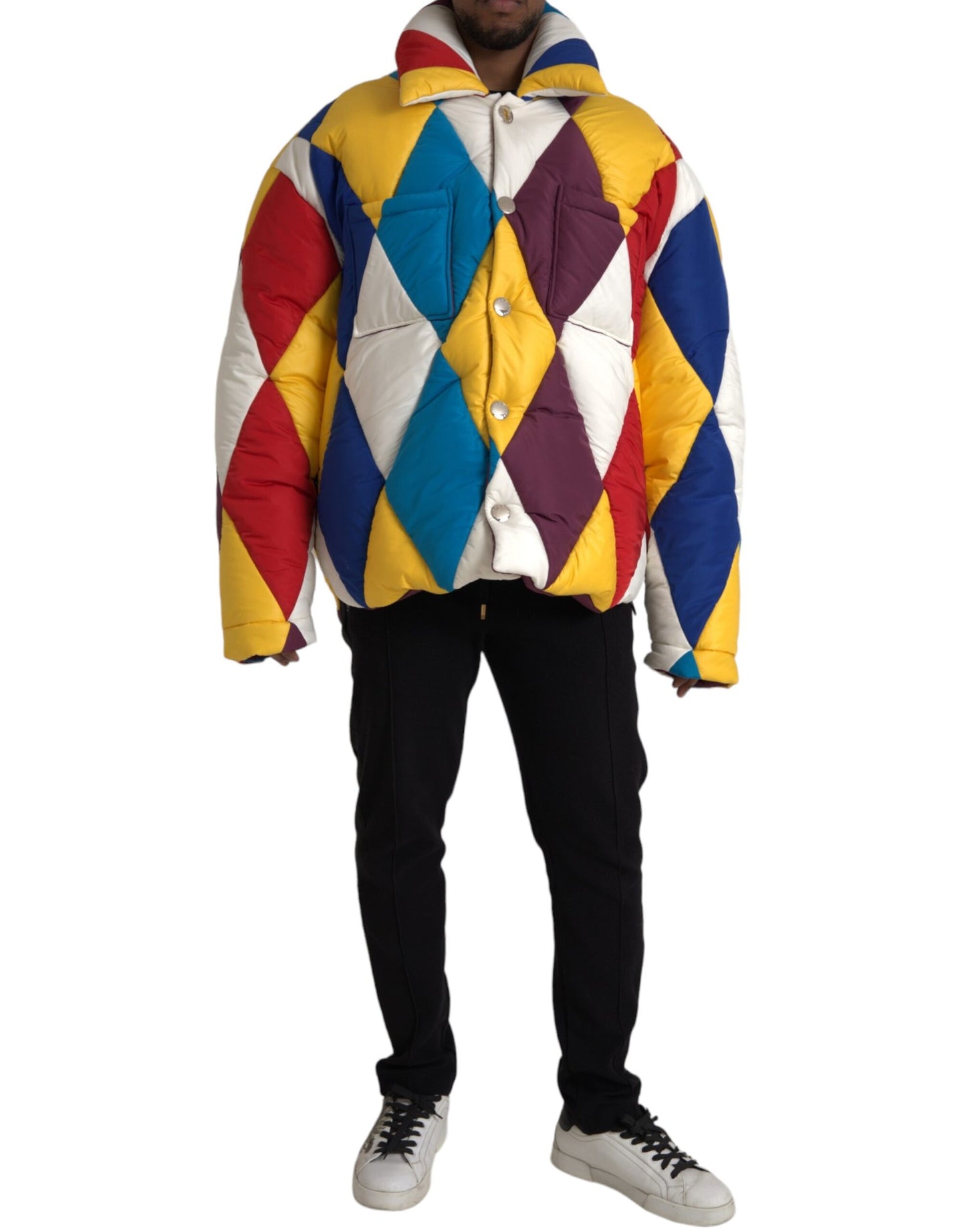 Dolce &amp; Gabbana Multicolor Windbreaker Pufferjacka Herr