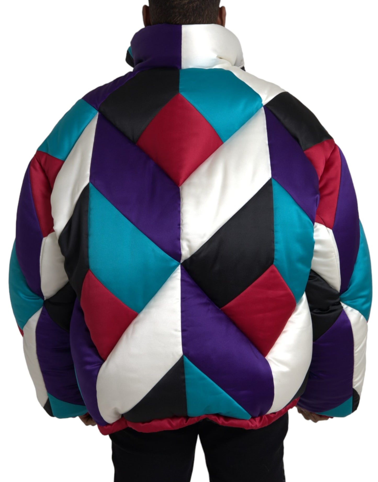 Dolce &amp; Gabbana Multicolor Logo Windbreaker Pufferjacka