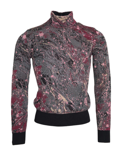 Dolce &amp; Gabbana Multicolor Grafisk Turtle Neck tröja för män