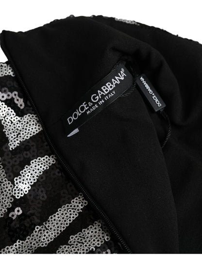 Dolce &amp; Gabbana tröja i svart silver med paljetter i polyester