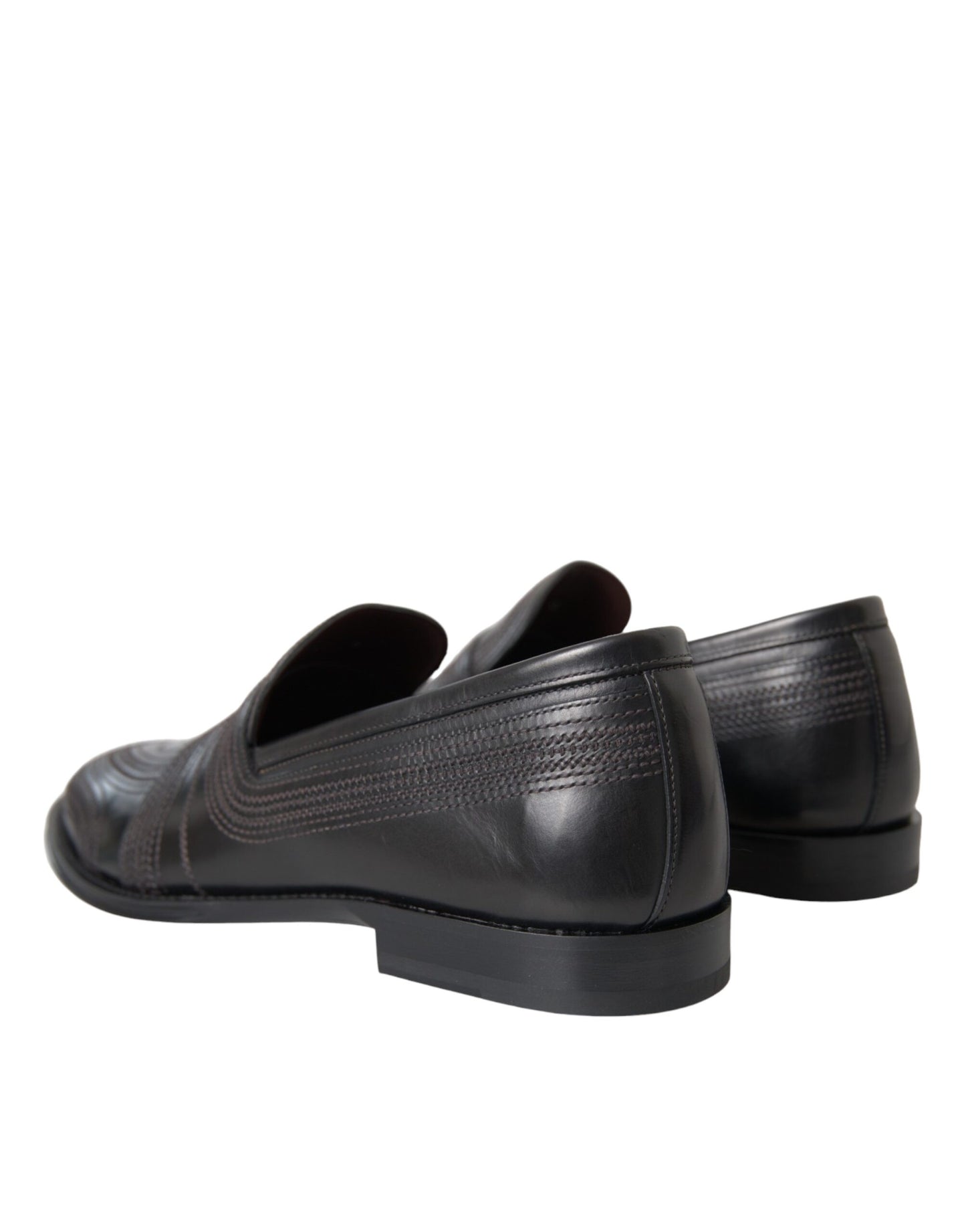 Dolce &amp; Gabbana Svart Brun Leather Loafer Män Klänning Skor