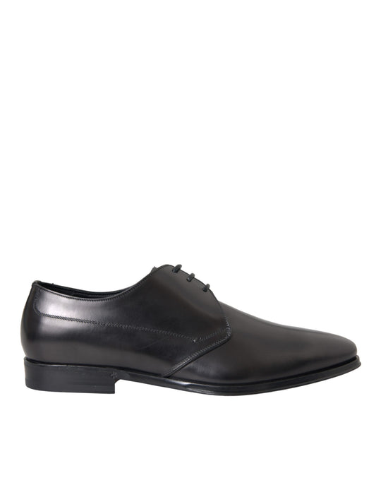 Zapatos de vestir formales Derby de cuero negro de Dolce &amp; Gabbana para hombre