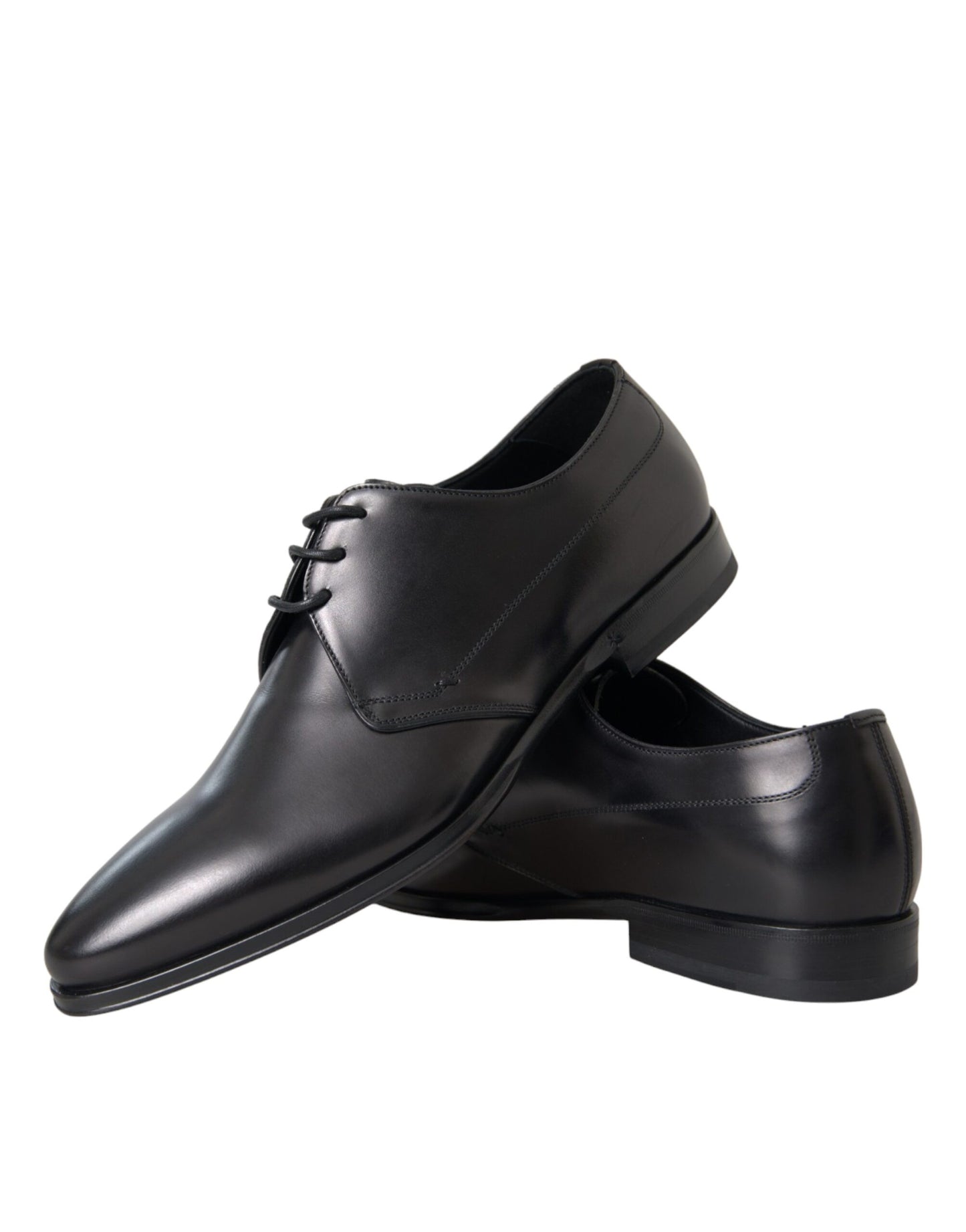 Zapatos de vestir formales Derby de cuero negro de Dolce &amp; Gabbana para hombre