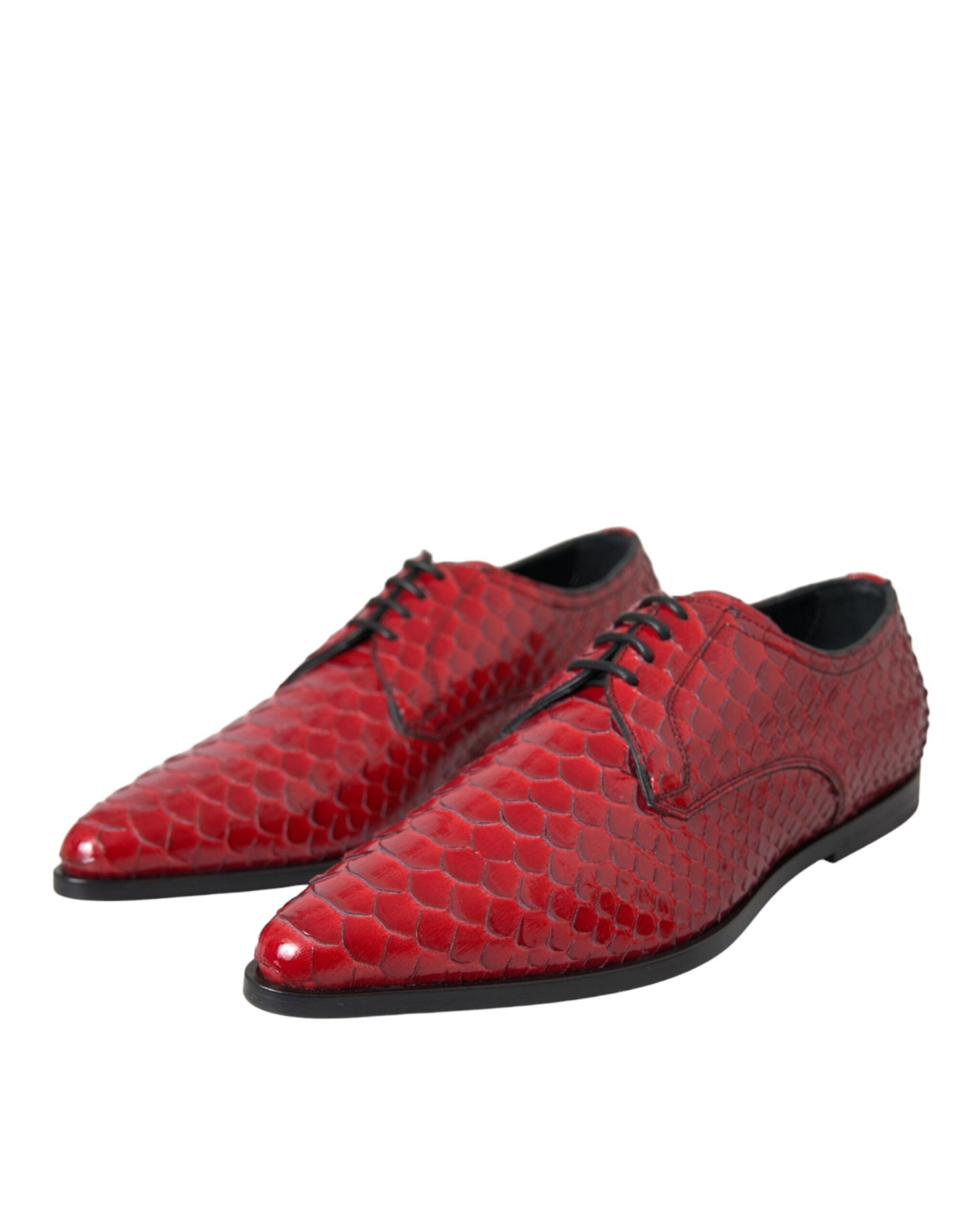 Zapatos formales Derby con textura y barniz rojo de Dolce &amp; Gabbana para hombre