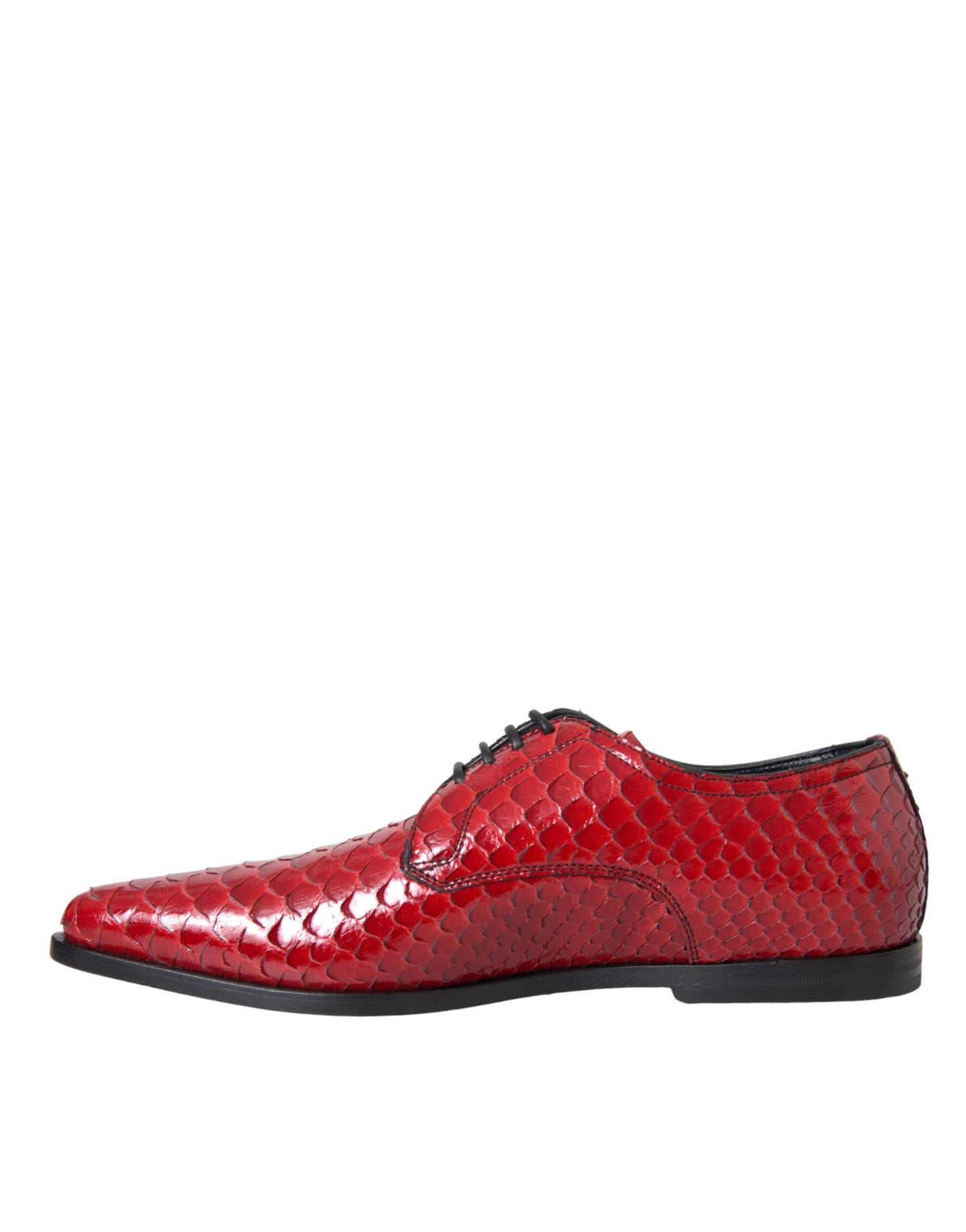 Zapatos formales Derby con textura y barniz rojo de Dolce &amp; Gabbana para hombre