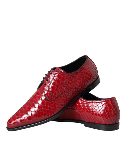 Zapatos formales Derby con textura y barniz rojo de Dolce &amp; Gabbana para hombre