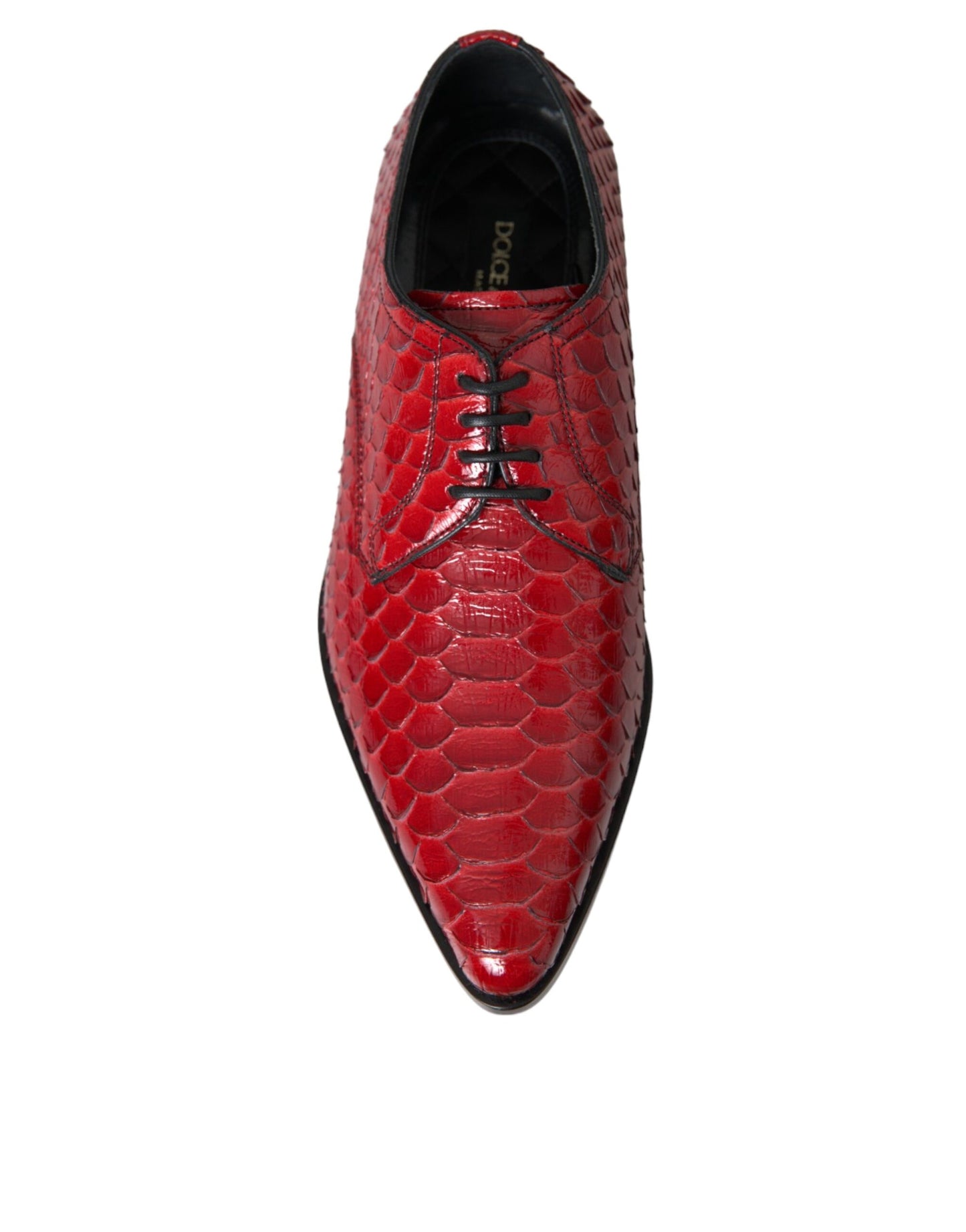 Zapatos formales Derby con textura y barniz rojo de Dolce &amp; Gabbana para hombre