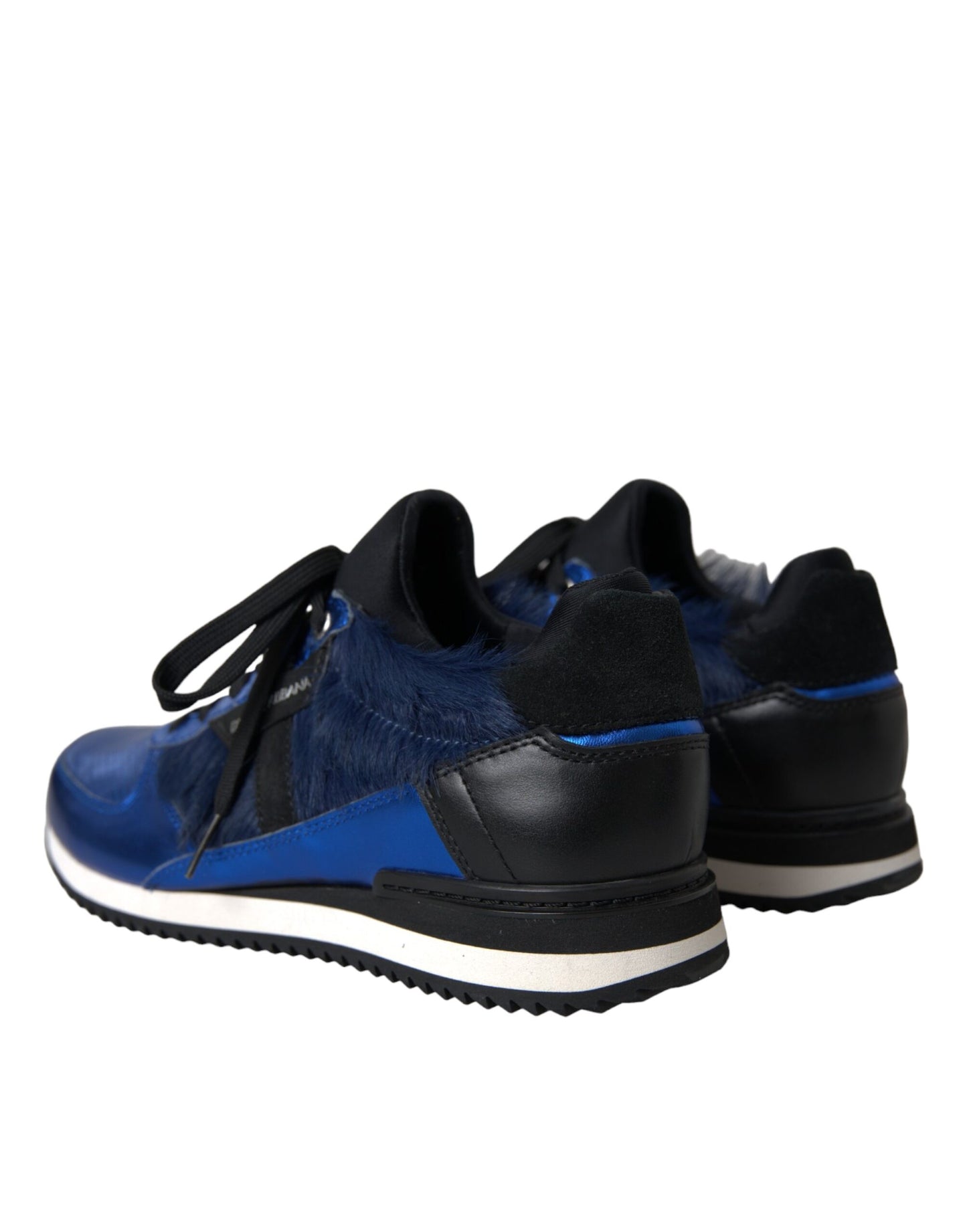 Zapatillas deportivas de piel de becerro azul y negra de Dolce &amp; Gabbana