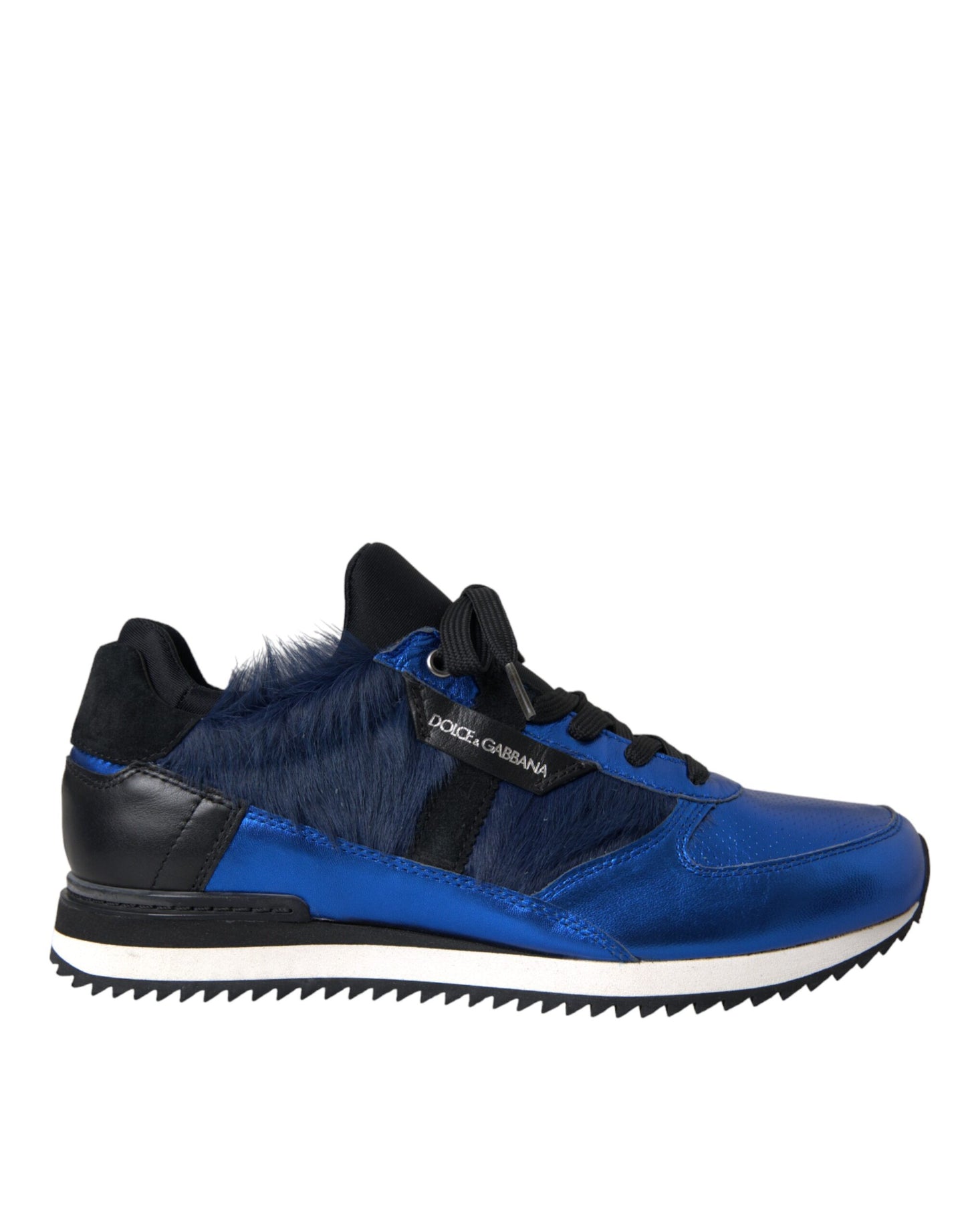 Zapatillas deportivas de piel de becerro azul y negra de Dolce &amp; Gabbana