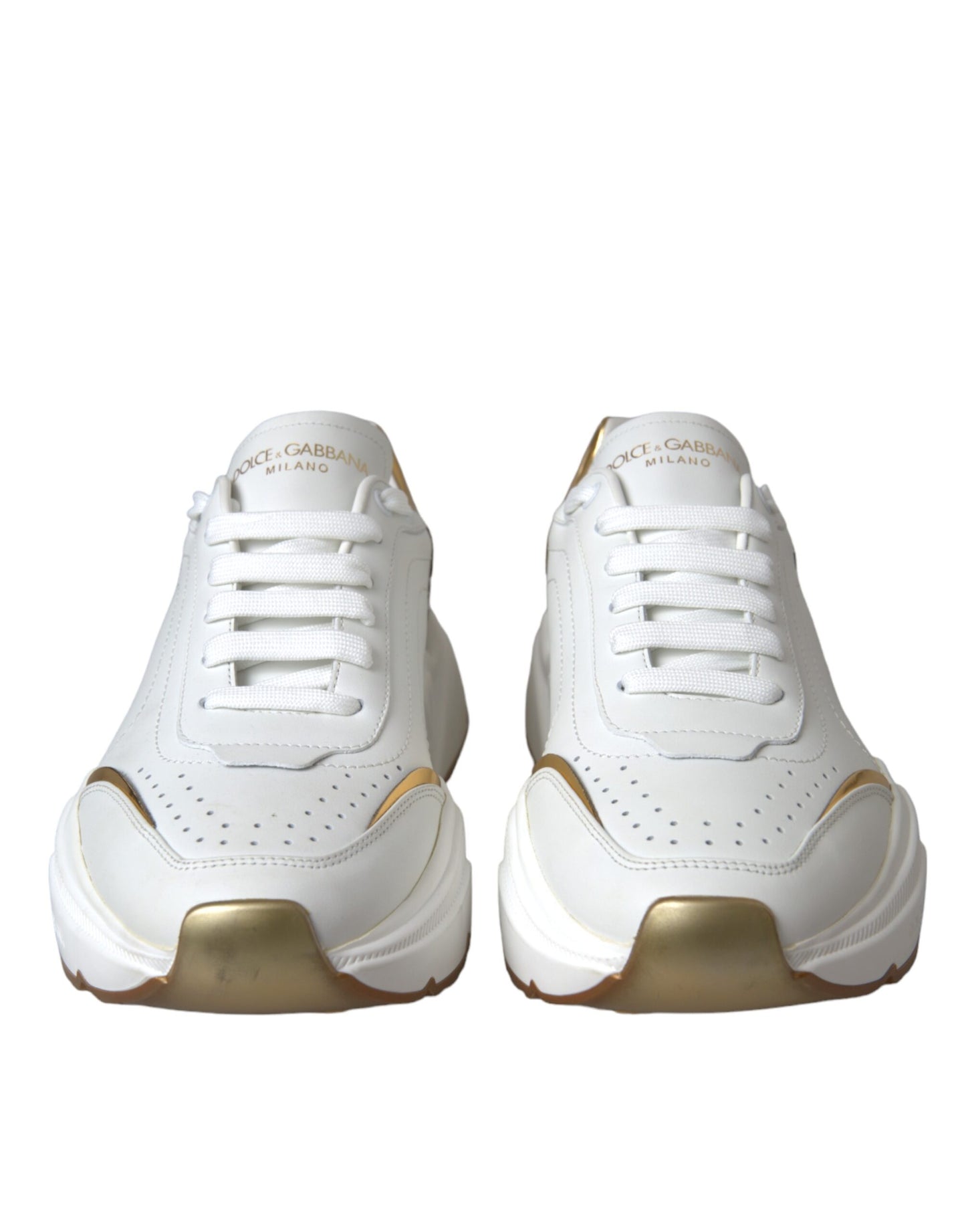 Dolce &amp; Gabbana Zapatillas de piel Daymaster en oro blanco para hombre