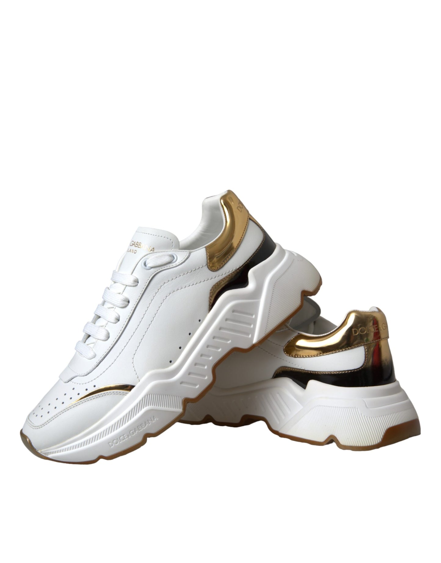 Zapatillas deportivas de piel Daymaster de Dolce &amp; Gabbana en oro blanco