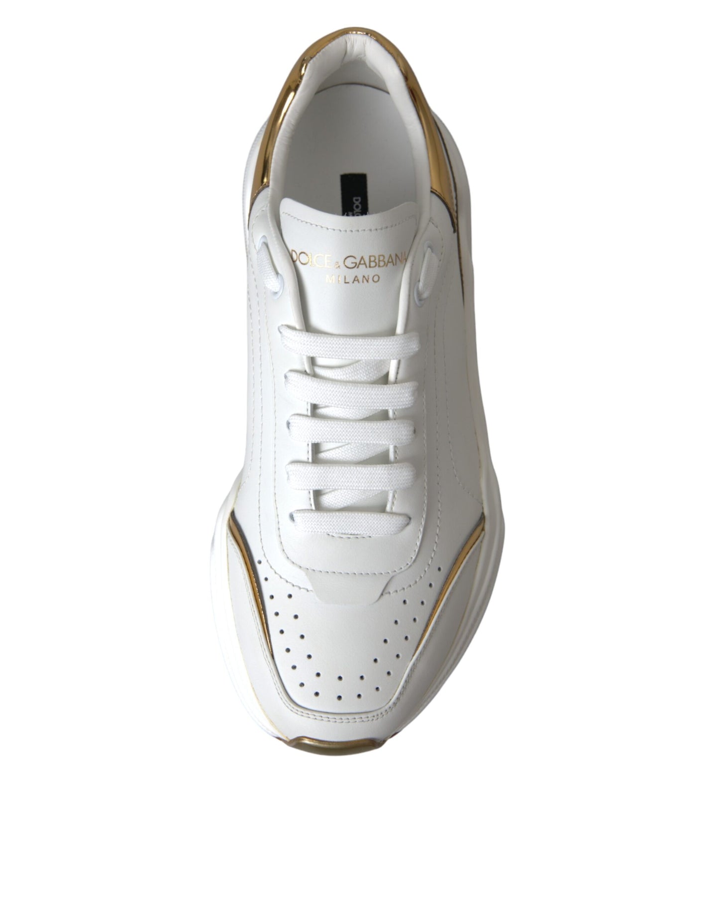 Dolce &amp; Gabbana Zapatillas de piel Daymaster en oro blanco para hombre