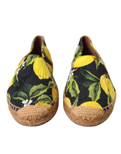 Dolce &amp; Gabbana Multicolor Lemon Slip On Espadrilles Skor