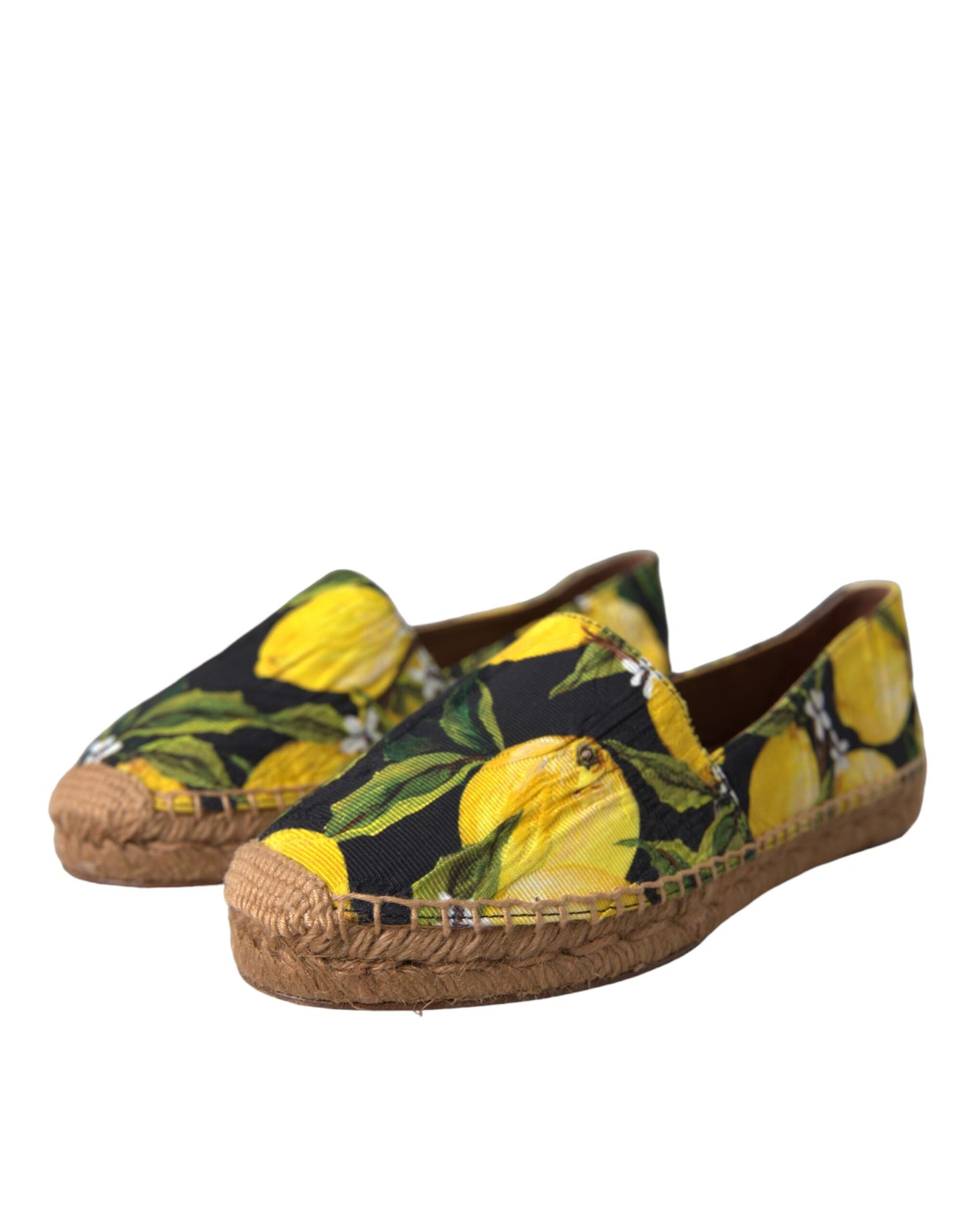 Dolce &amp; Gabbana Multicolor Lemon Slip On Espadrilles Skor