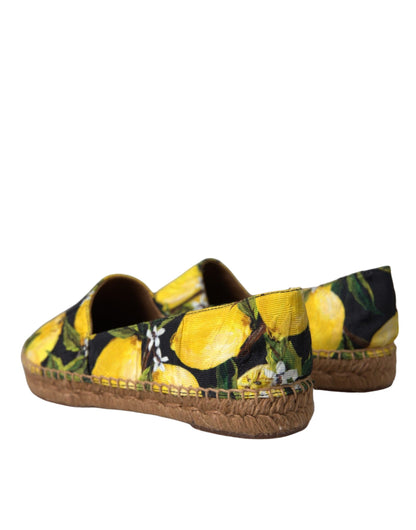 Dolce &amp; Gabbana Multicolor Lemon Slip On Espadrilles Skor