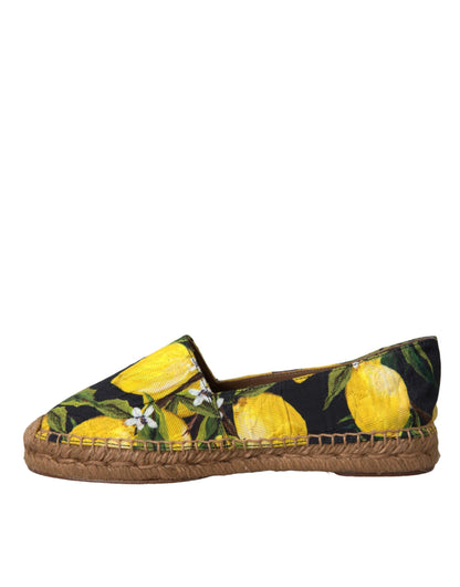 Dolce &amp; Gabbana Multicolor Lemon Slip On Espadrilles Skor