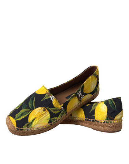 Dolce &amp; Gabbana Multicolor Lemon Slip On Espadrilles Skor