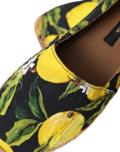 Dolce &amp; Gabbana Multicolor Lemon Slip On Espadrilles Skor