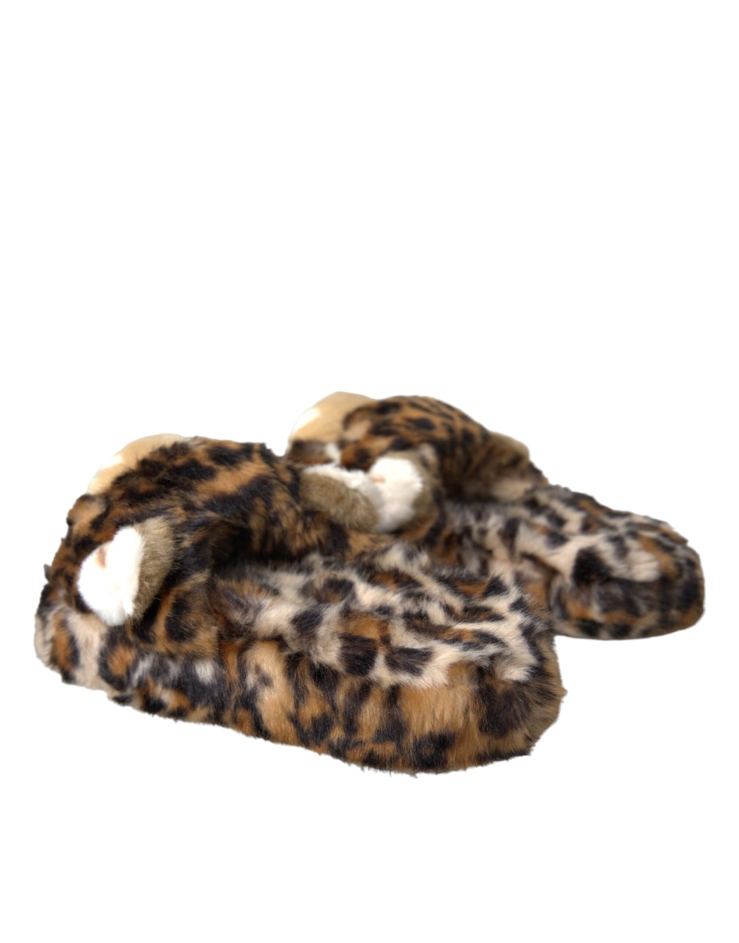 Dolce &amp; Gabbana Brun Tiger Slippers Flats Sandaler Skor