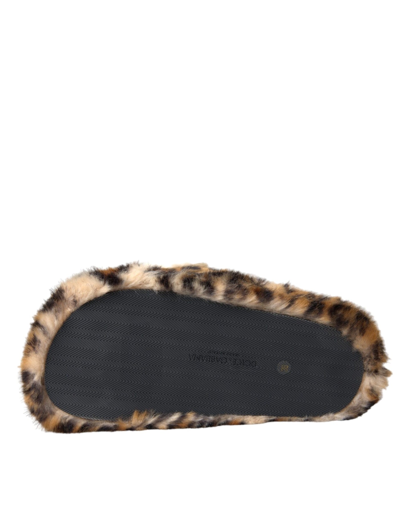 Dolce &amp; Gabbana Brun Tiger Slippers Flats Sandaler Skor