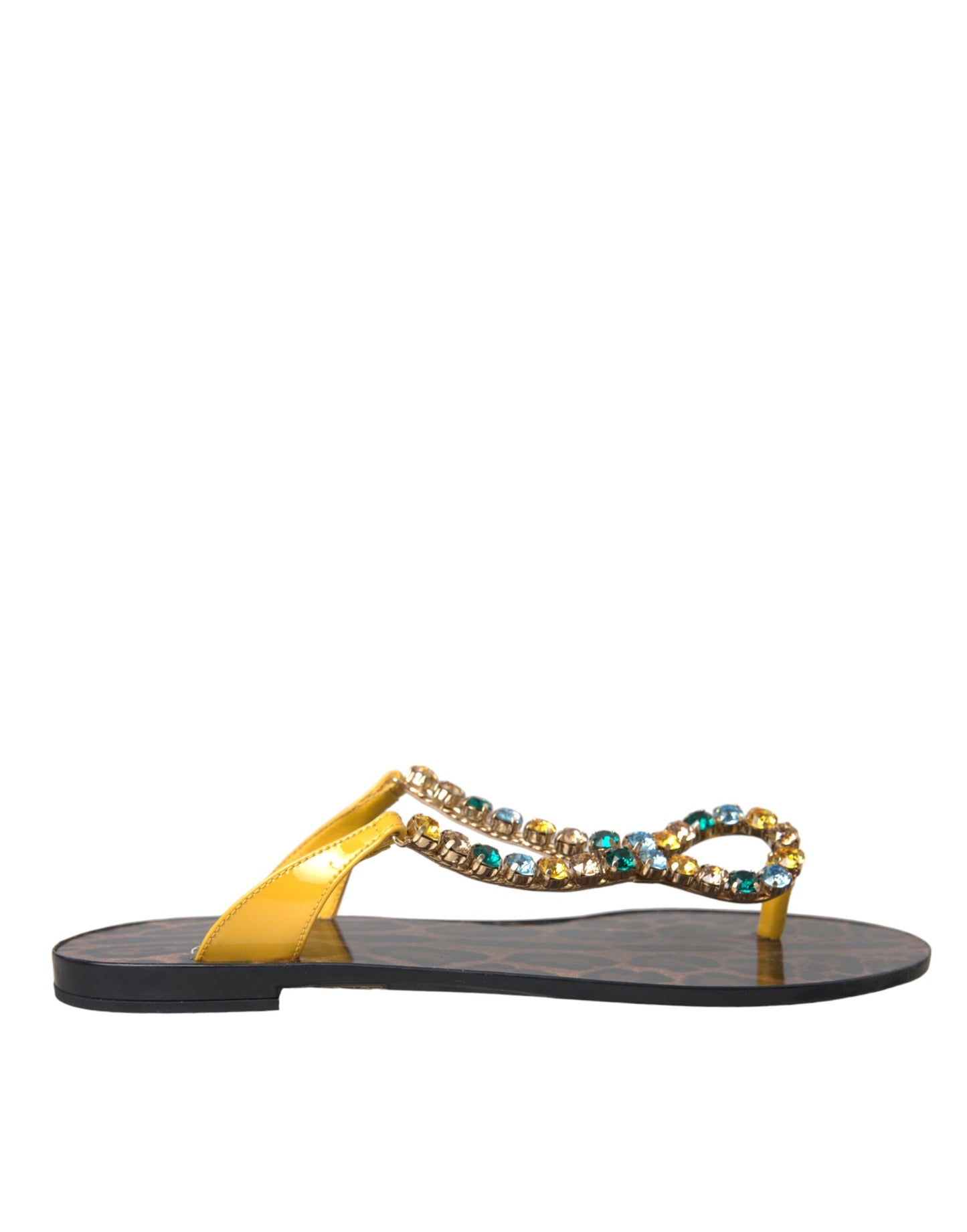 Dolce &amp; Gabbana Flerfärgade Kristallsandaler Flip Flops Skor