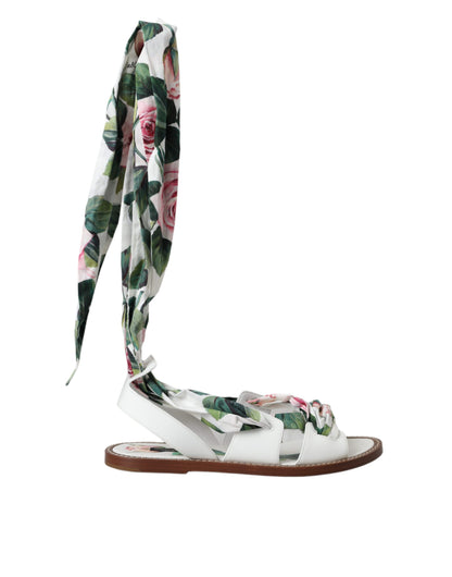 Dolce &amp; Gabbana Flerfärgade blommönster Ankel Wrap Sandaler Skor