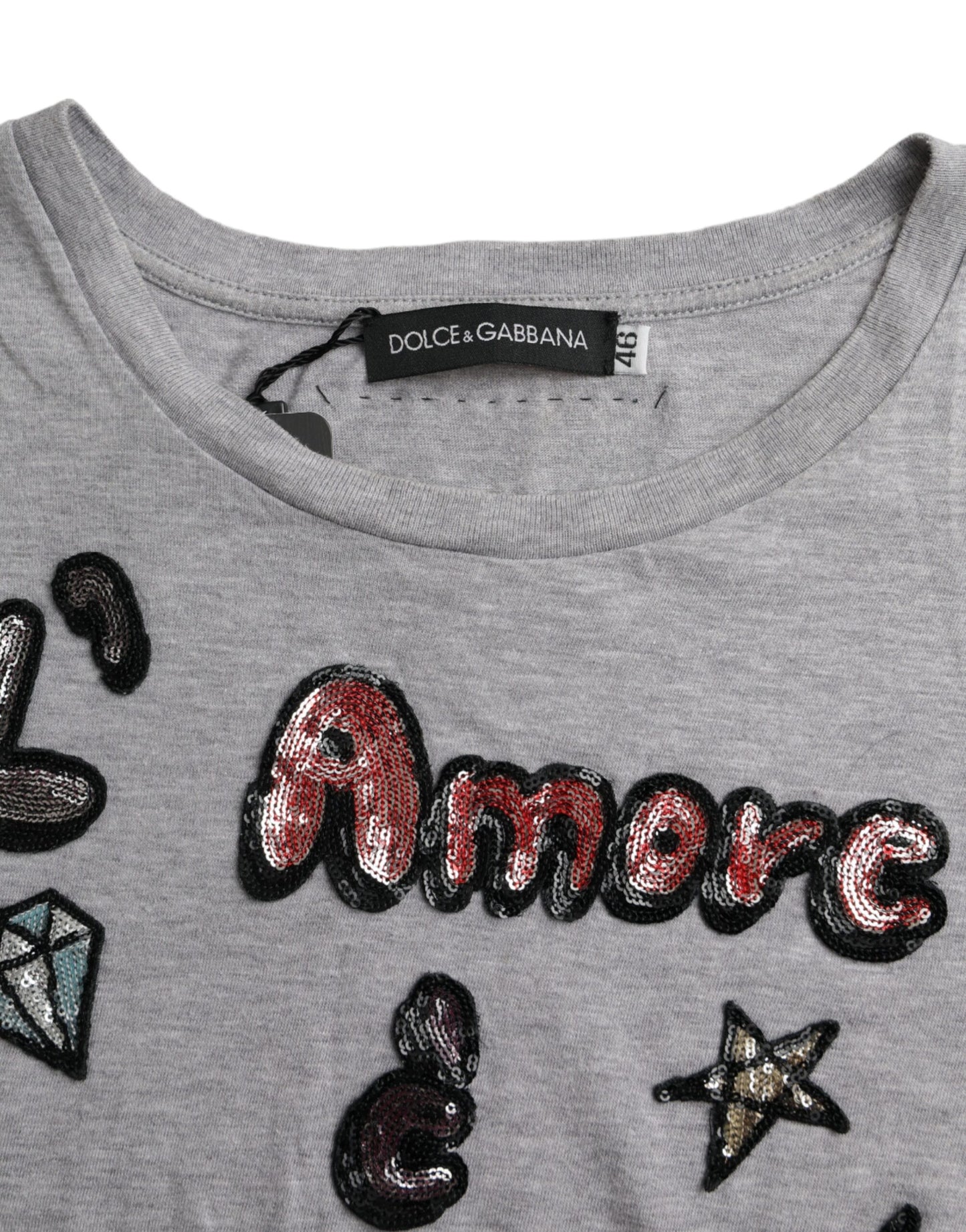 Dolce &amp; Gabbana Camiseta Top L'Amore E'Bellezza De Algodón Gris