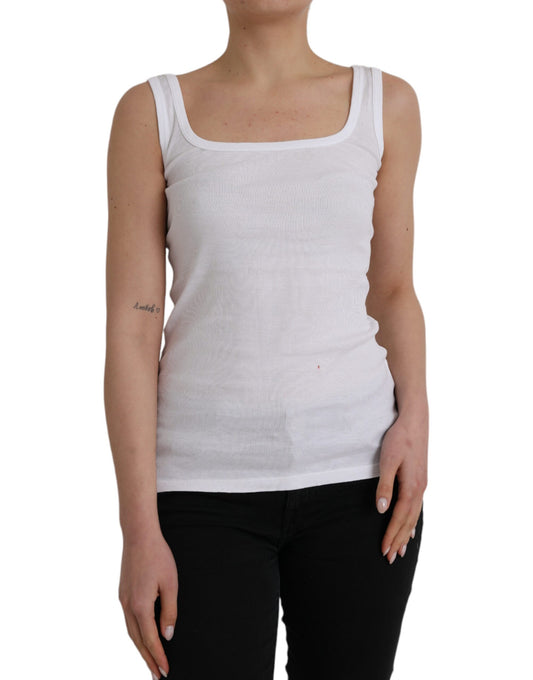 Camiseta informal sin mangas de algodón blanco Ermanno Scervino