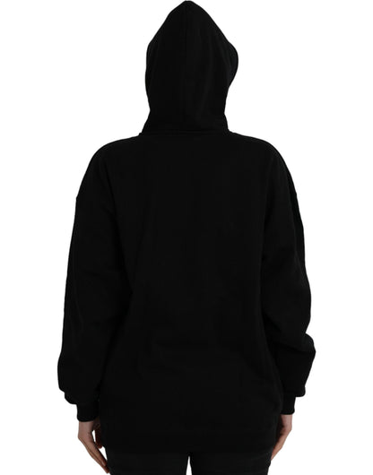 Sudadera con capucha y logotipo de algodón negro de Balenciaga