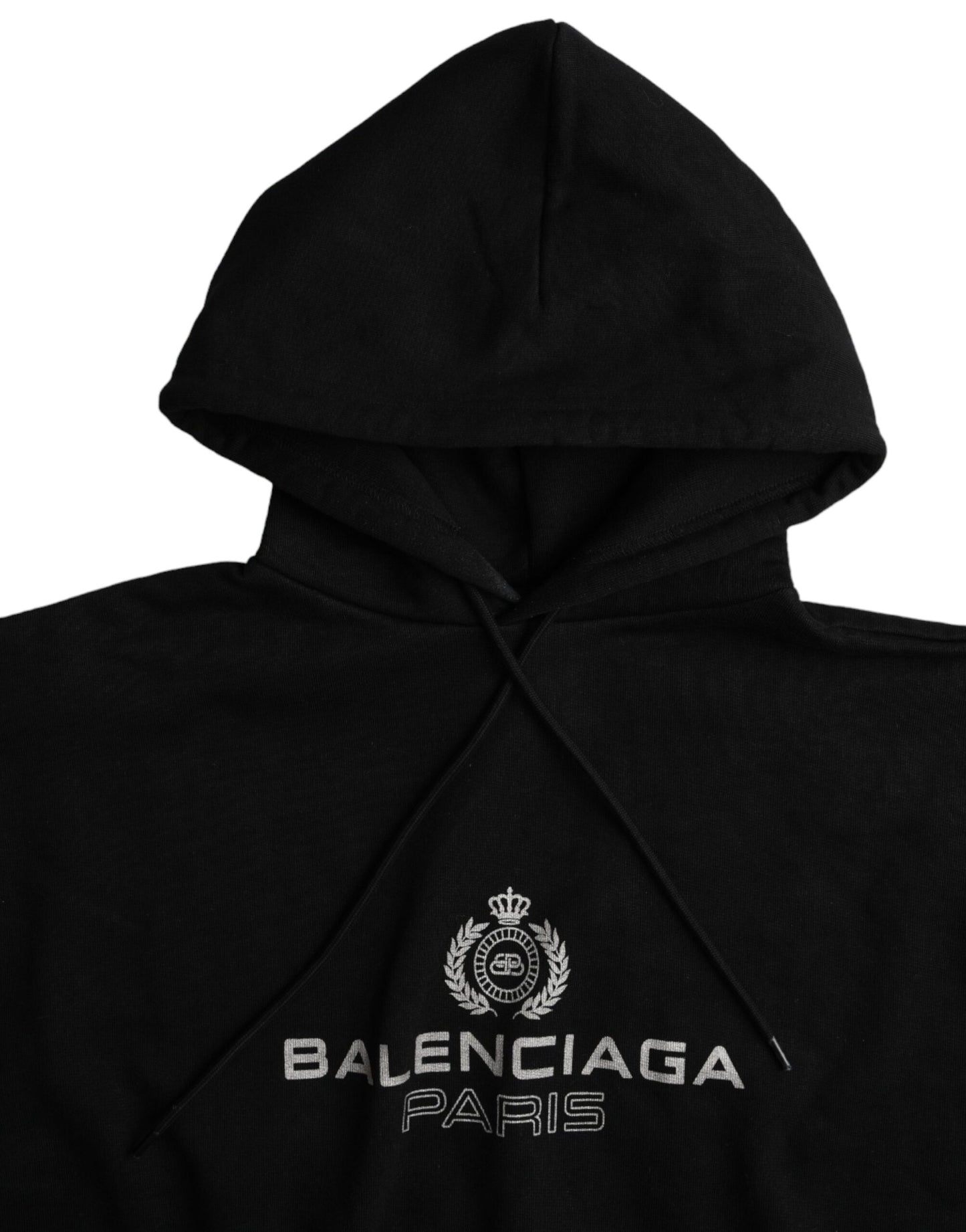 Sudadera con capucha y logotipo de algodón negro de Balenciaga