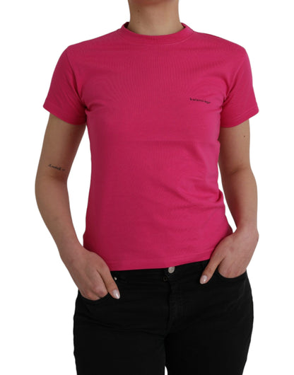 Balenciaga Rosa bomull T-shirt med rund hals med kort ärm